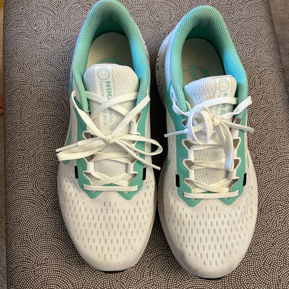 Nike Women's White and Mint Sneakers